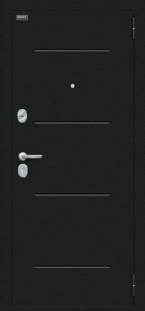 Фото Входная дверь Лайн Букле черное/Wenge Veralinga BR4636 внешняя сторона