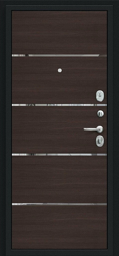 Фото Входная дверь Лайн Букле черное/Wenge Veralinga BR4636 внутренняя сторона