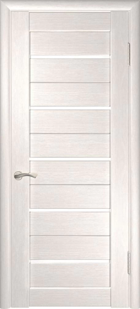 Фото Межкомнатная дверь ЛУ-22 (Беленый дуб, стекло лакобель белое)