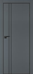 Межкомнатная дверь P-20  черный молдинг PET,  кромка ABS черная c 4-х ст. Графит матовый